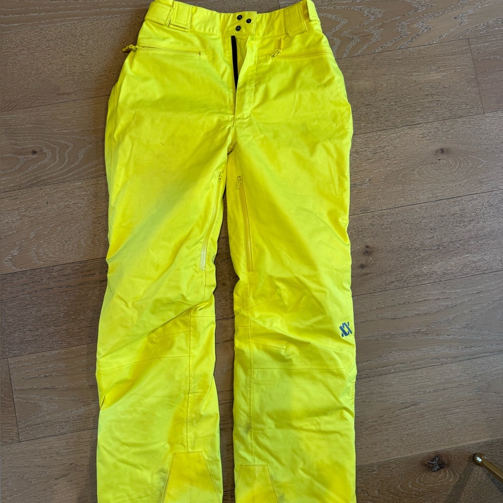 Bright Yellow Kids Ski Pants